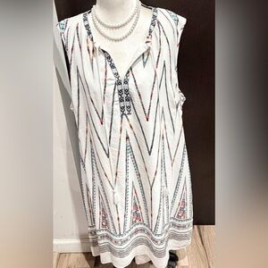 My Danielle White Patterned Midi Dress